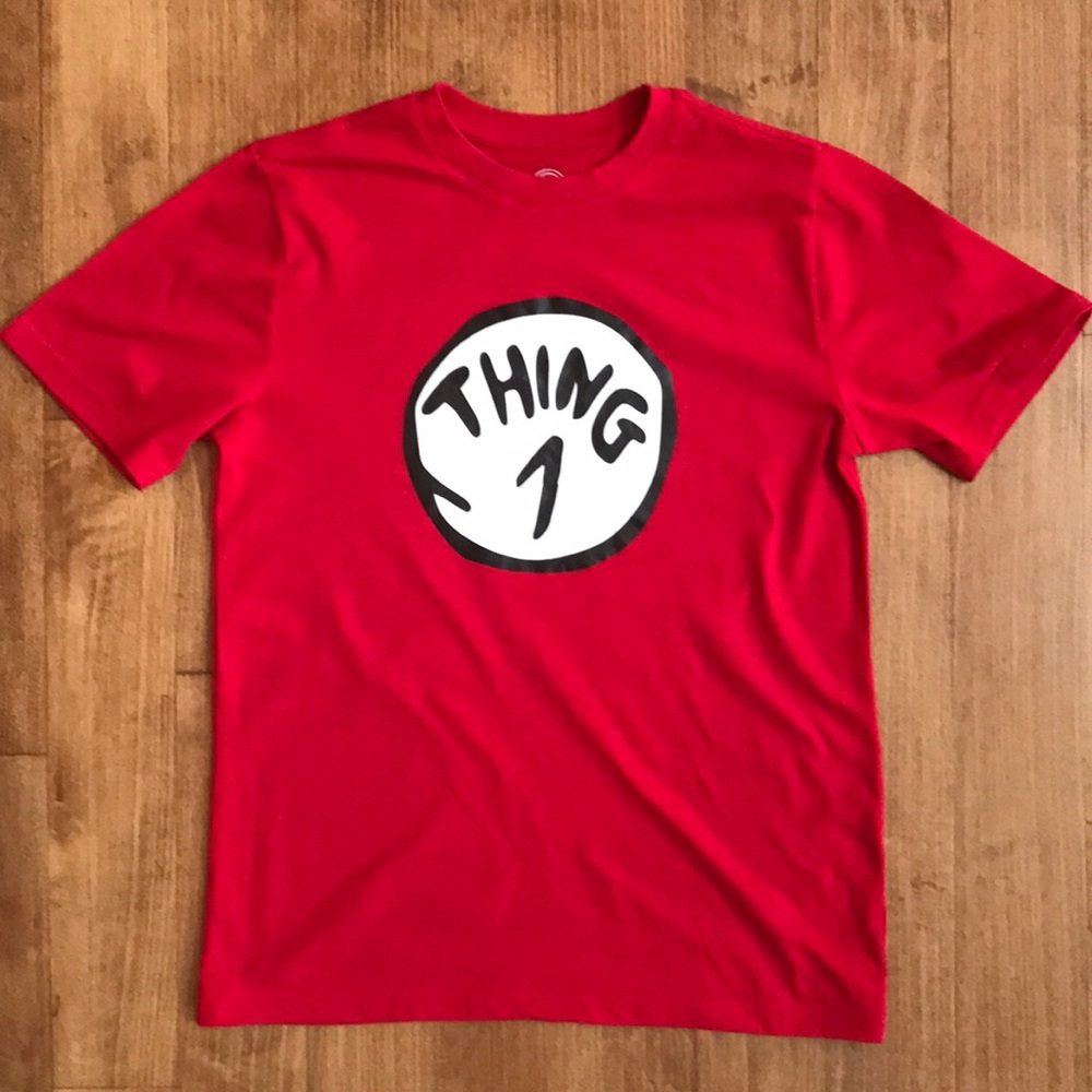 VGU Dr. Seuss Day Thing 1  Shirt, Red Size LG